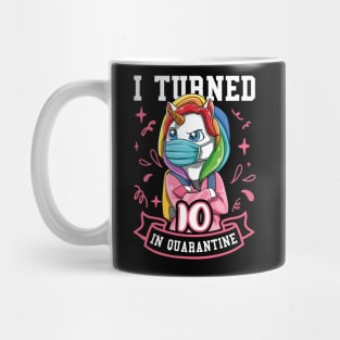 Masked School Unicorn turned 10 in Quarantine Mug